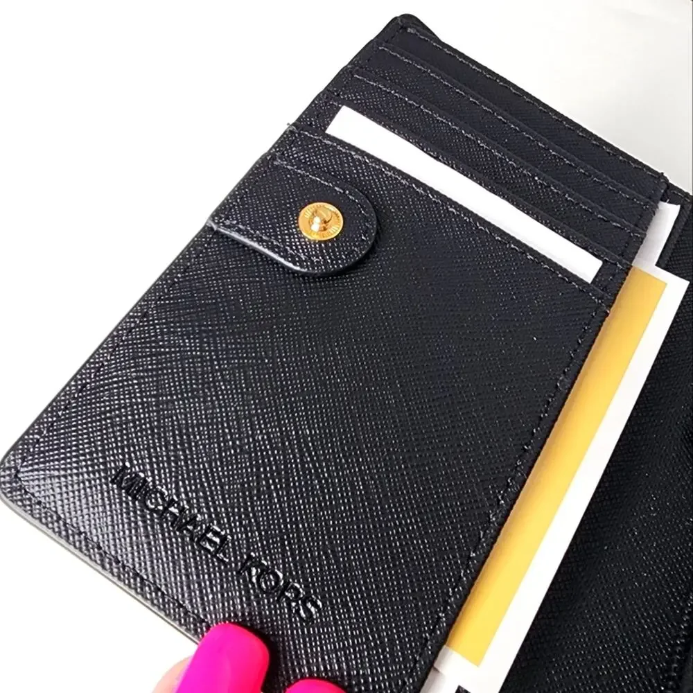 Michael Kors Black Saffiano Leather Wallet New with Tags Gold Hardware - Picture 5 of 9